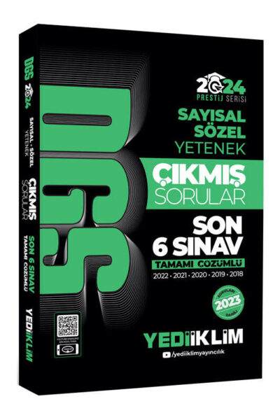 Yediiklim Yayınları 2024 DGS Sayısal Sözel Yetenek Tamamı Çözümlü Son 6 Sınav Çıkmış Sorular
