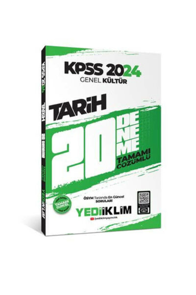 Yediiklim Yayınları 2024 KPSS Genel Kültür Tarih Tamamı Çözümlü 20 Deneme