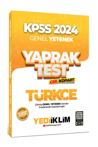Yediiklim Yayınları 2024 KPSS Genel Yetenek Türkçe Çek Kopart Yaprak Test