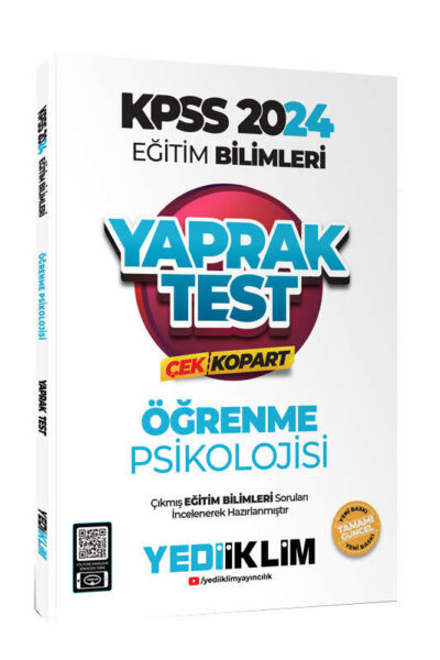 Yediiklim Yayınları 2024 KPSS Eğitim Bilimleri Öğrenme Psikolojisi Çek Kopart Yaprak Test