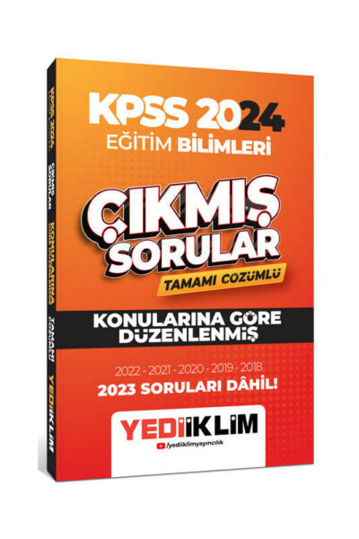 Yediiklim Yayınları 2024 KPSS Eğitim Bilimleri Konularına Göre Tamamı Çözümlü Çıkmış Sorular