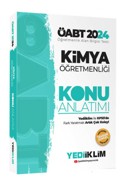 Yediiklim Yayınları 2024 ÖABT Kimya Öğretmenliği Konu Anlatımı