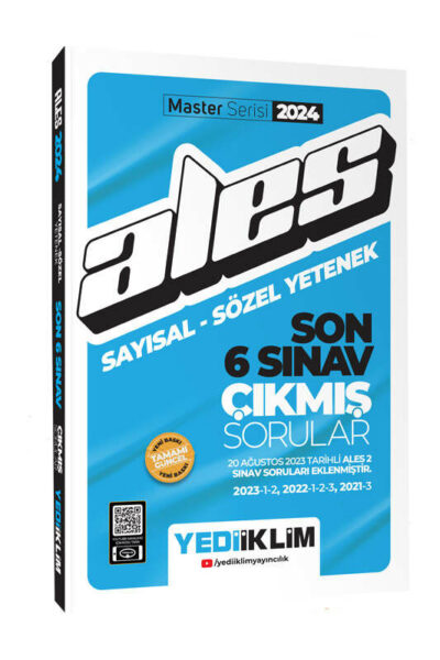 Yediiklim Yayınları 2024 Ales Sayısal - Sözel Yetenek Son 6 Sınav Çıkmış Sorular