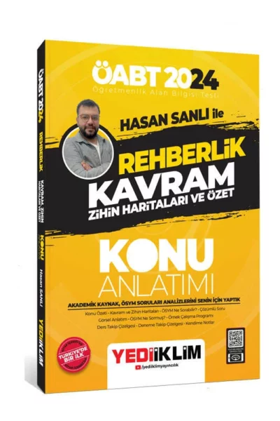 Yediiklim Yayınları 2024 ÖABT Hasan Sanlı İle Rehberlik Kavram Zihin Haritaları ve Özet Konu Anlatımı
