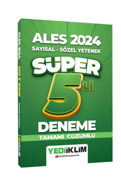 Yediiklim Yayınları 2024 ALES Sayısal-Sözel Tamamı Çözümlü Süper 5'li Deneme