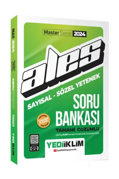 Yediiklim Yayınları 2024 ALES Sayısal-Sözel Yetenek Tamamı Çözümlü Soru Bankası