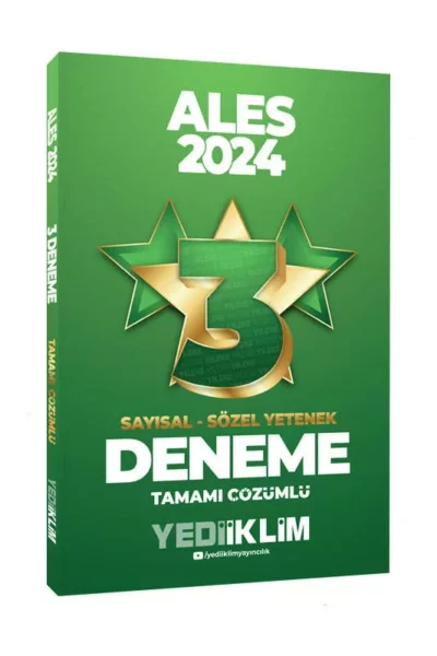 Yediiklim Yayınları 2024 ALES Sayısal-Sözel Yetenek Tamamı Çözümlü 3 Yıldız Deneme