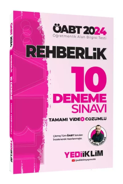 Yediiklim Yayınları 2024 ÖABT Rehberlik Tamamı Video Çözümlü 10 Deneme Sınavı