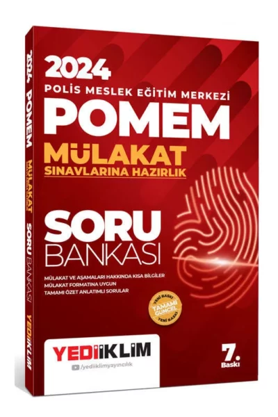 Yediiklim Yayınları 2024 POMEM Mülakat Sınavlarına Hazırlık Soru Bankası 