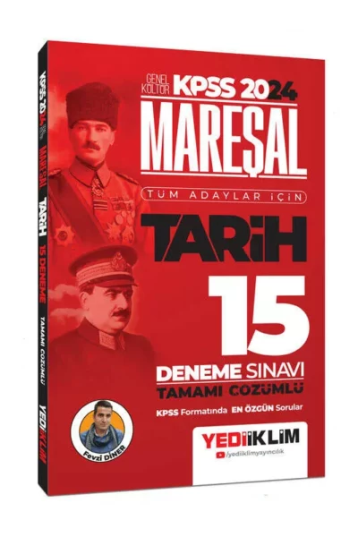 Yediiklim Yayınları 2024 KPSS Mareşal Genel Kültür Tarih Tüm Adaylar İçin Tamamı Çözümlü 15 Deneme Sınavı 