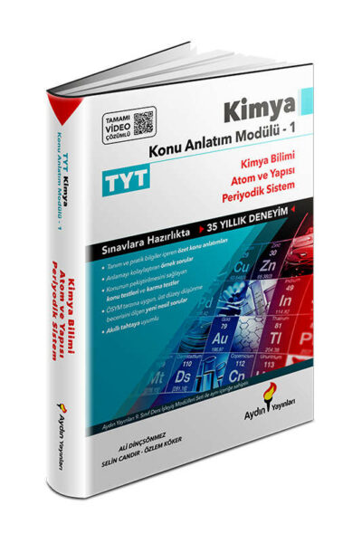 Aydın Yayınları YKS TYT Kimya Konu Anlatım Modülü-1 (Kimya Bilimi-Atom ve Yapısı-Periyodik Cetvel)