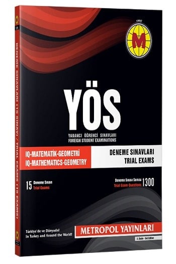 Metropol Yayınları YÖS Matematik Geometri 15 Deneme Sınavı