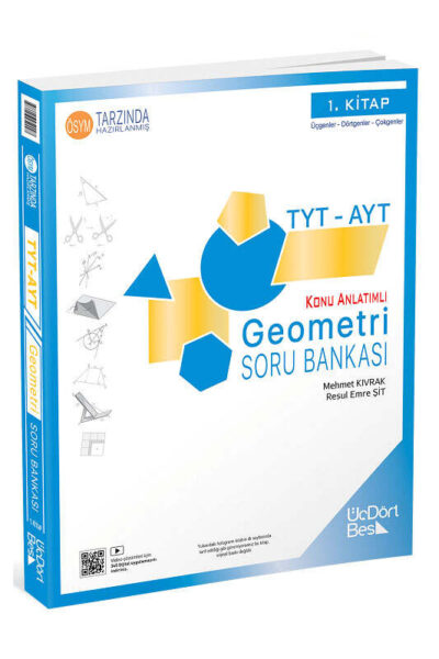 9786056959097 ÜçDörtBeş Yayınları, Geometri Kitabı, TYT Kitap, AYT Kitap, Soru Kitabı, Konu Kitabı