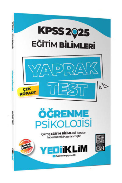 9786254316609 Yediiklim Yayınları, Eğitim Bilimleri, KPSS Kitap, Yaprak Test Kitabı