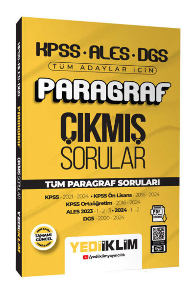 9786254316524 Yediiklim Yayınları, KPSS Kitap, ALES Kitap, Çıkmış Soru Kitabı
