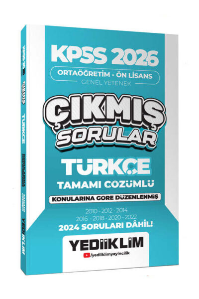 9786254318931 Yediiklim Yayınları, 2026, KPSS Kitap, Türkçe, Çıkmış Soru Kitabı
