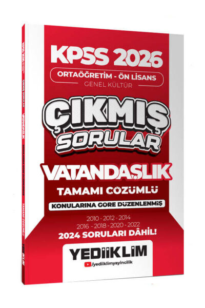 9786254318962 Yediiklim Yayınları, 2026, KPSS Kitap, Çıkmış Soru Kitabı