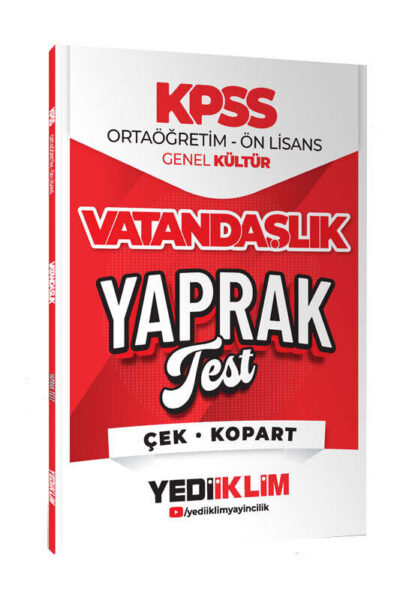 9786254319204 Yediiklim Yayınları, 2026, KPSS Kitap, Yaprak Test Kitabı
