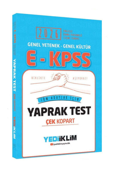 9786254319334 Yediiklim Yayınları, 2026, KPSS Kitap, Yaprak Test Kitabı
