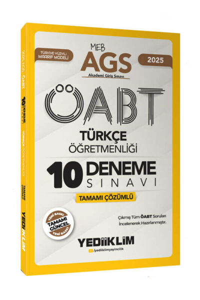 9786254319303 Yediiklim Yayınları, 2025, ÖABT Kitabı, Türkçe, Deneme Kitabı