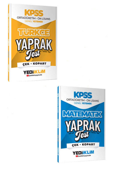 9999B1524 Yediiklim Yayınları, 2026, KPSS Kitap, Yaprak Test Kitabı