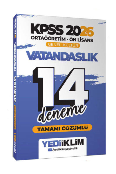 9786254319594 Yediiklim Yayınları, 2026, KPSS Kitap, Deneme Kitabı