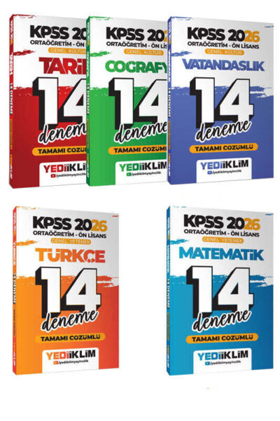 9999B1564 Yediiklim Yayınları, 2026, Tüm Dersler, Deneme Kitabı