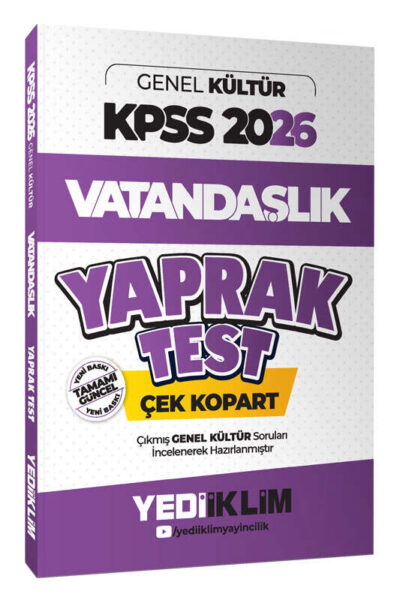 9786254319846 Yediiklim Yayınları, 2026, KPSS Kitap, Yaprak Test Kitabı