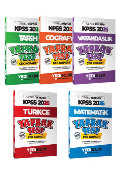 9999B1581 Yediiklim Yayınları, 2026, Tüm Dersler, Yaprak Test Kitabı