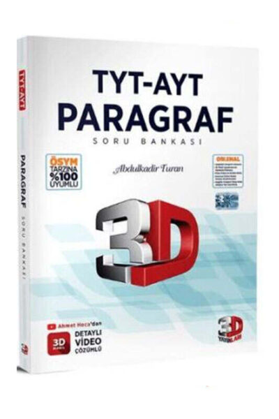 9786259521213 3D Yayınları, TYT Kitap, AYT Kitap, Soru Kitabı