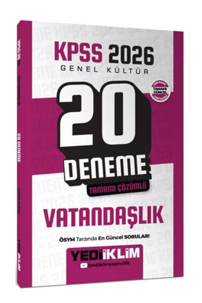 9786255781222 Yediiklim Yayınları, 2026, KPSS Kitap, Deneme Kitabı