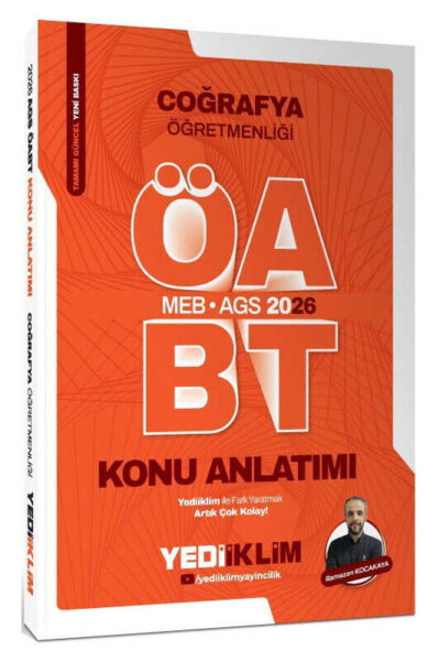 9786255781062 Yediiklim Yayınları, 2026, ÖABT Kitabı, Coğafya, Konu Kitabı