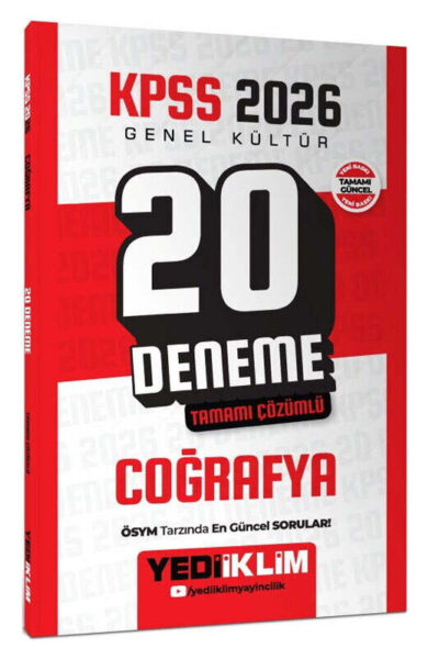 9786255781215 Yediiklim Yayınları, 2026, KPSS Kitap, Coğafya, Deneme Kitabı