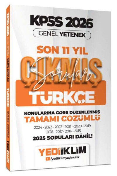 9786255836847 Yediiklim Yayınları, 2026, KPSS Kitap, Türkçe, Çıkmış Soru Kitabı