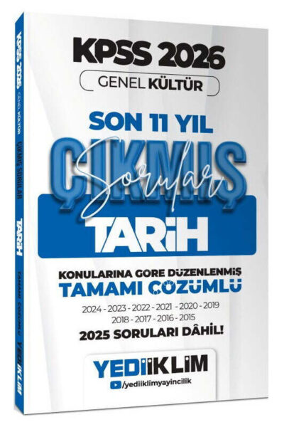 9786255836861 Yediiklim Yayınları, 2026, KPSS Kitap, Tarih, Çıkmış Soru Kitabı