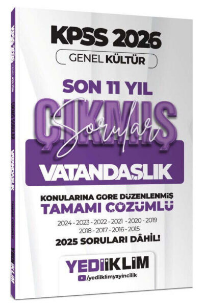 9786255836885 Yediiklim Yayınları, 2026, KPSS Kitap, Çıkmış Soru Kitabı